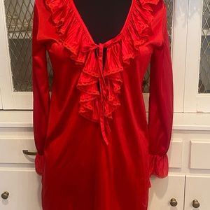 Vintage Red Nylon Baby Doll Gown
Size XS 6/8